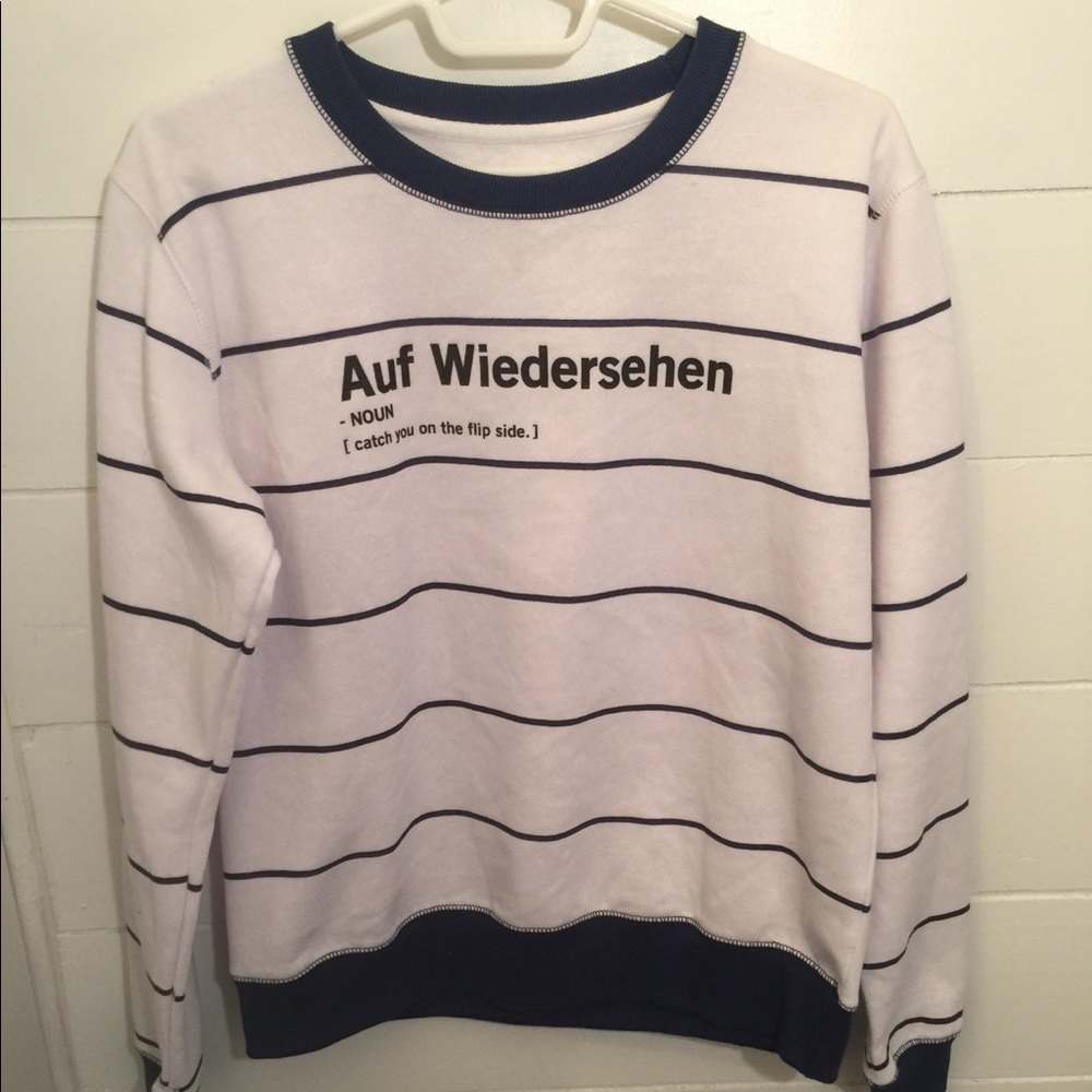 cotton on German writing sweatshirt size small.